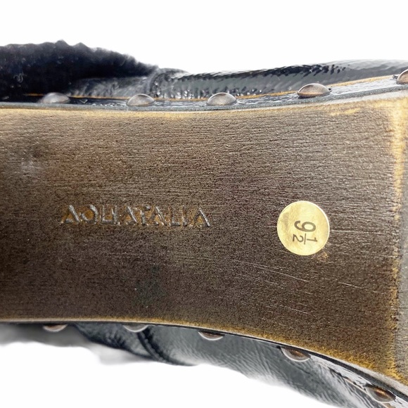 Aquatalia Yippy Patent Shearling Clog Heel SZ 9.5 - Picture 9 of 10